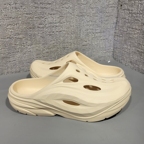 Hoka Ora Recovery Mules Unisex Size US L7 M9 Vanilla Tan Slip-On Slides Sandals - Picture 8 of 11